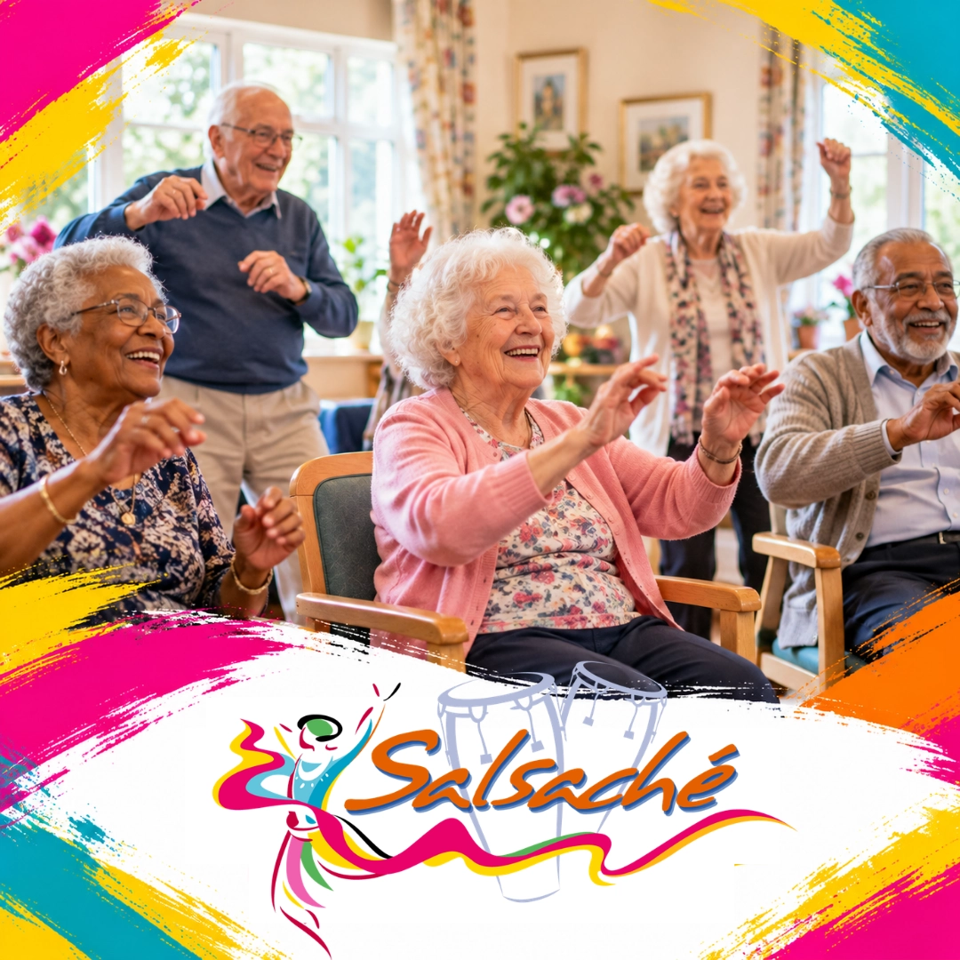 Older adults enjoying a music and movement session